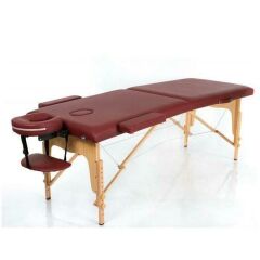 KRAUSTMANN Ahşap 2 Parça Katlanabiir Masaj Masası Bordo VMAXİ0032