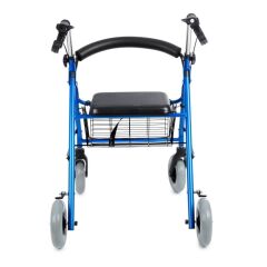 Kalın Tekerlekli Rolatör Yürüteç 120 KG Erkek Hasta için Uygun Frenli oturaklı Sepetli